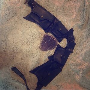 Genuine leather hip belt utility belt